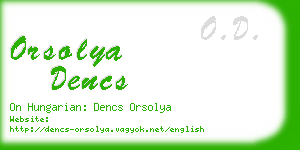 orsolya dencs business card